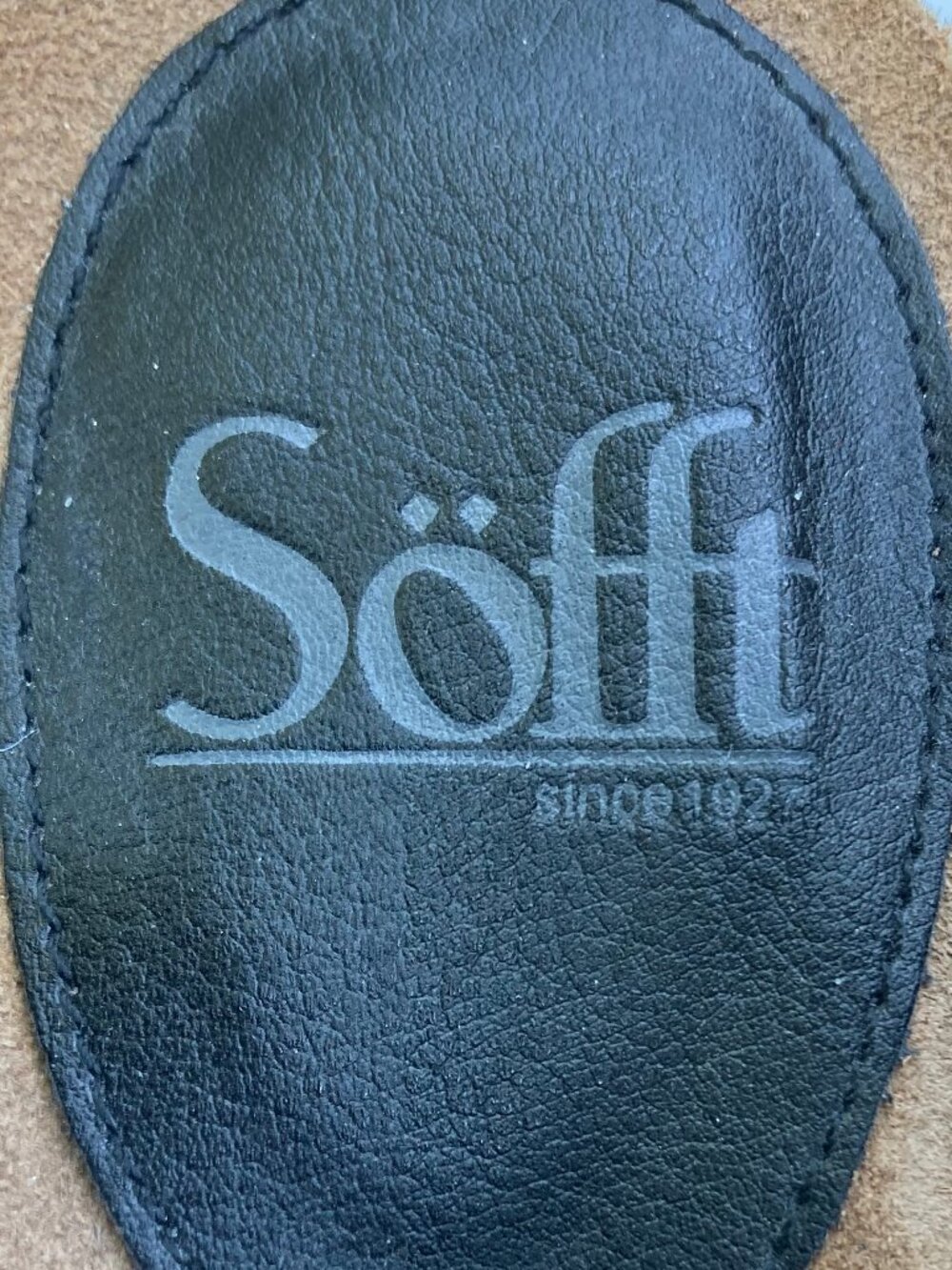 Sofft Black Leather Sandals 3" Stacked Heel Slingback Cushioned Footbed, size 9 - Picture 4 of 11